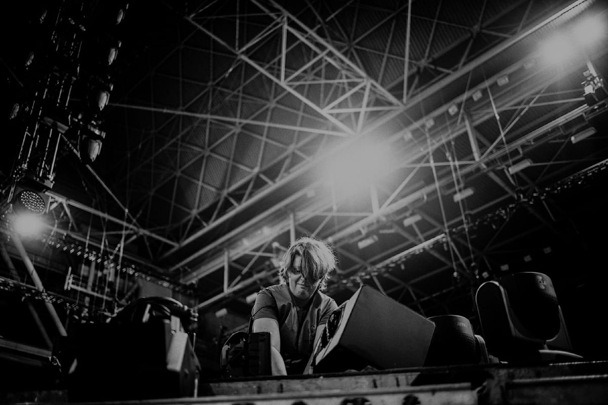 Hyred technician at a live show